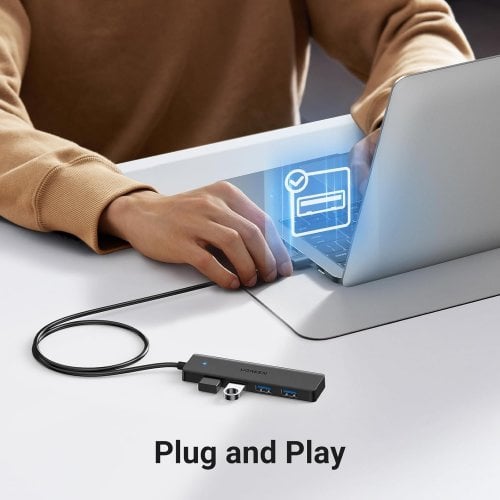 Уцінка usb-хаб Ugreen CM219 USB 4 in 1 1m (35574) Black (Розкрита упаковка, 920992) купити в Україні | Telemart фото