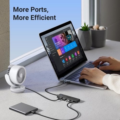Уцінка usb-хаб Ugreen CM219 USB 4 in 1 1m (35574) Black (Розкрита упаковка, 920992) купити в Україні | Telemart фото