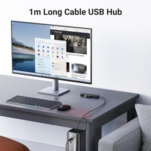 Уцінка usb-хаб Ugreen CM219 USB 4 in 1 1m (35574) Black (Розкрита упаковка, 920992) купити в Україні | Telemart фото