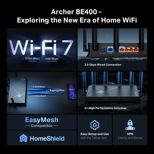 Уценка wi-fi роутер TP-LINK Archer BE400 (Вскрытая упаковка, 920997) купить в Украине | Telemart фото