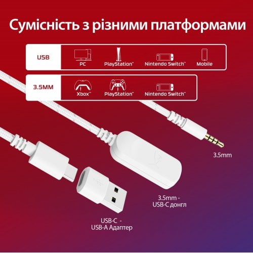 Наушники HyperX Cloud III (BS7C1AA) White купить в Украине | Telemart фото