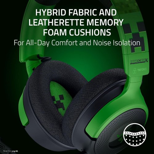 Навушники Razer Kraken V4 X Minecraft Edition (RZ04-05180200-R3M1) Black/Green купити в Україні | Telemart фото