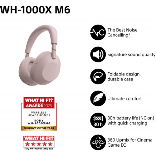 Навушники Sony WH-1000XM6 (WH1000XM6P.E) Sand Pink купити в Україні | Telemart фото