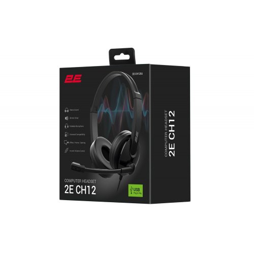 Наушники 2E CH12 USB (2E-CH12SU) Black купить в Украине | Telemart фото
