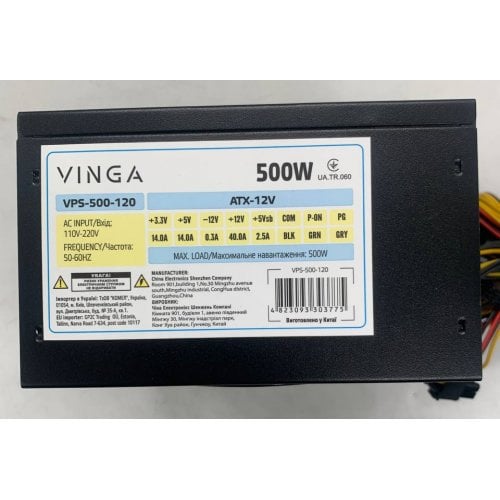 Блок питания Vinga 500W (VPS-500-120) (Восстановлено продавцом, 921329) купить в Украине | Telemart фото