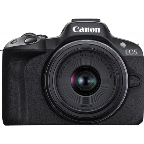 Бездзеркальний фотоапарат Canon EOS R50 Double Kit (RF-S 18-45mm + RF 75-300mm) IS STM (5811C150) Black купити в Україні | Telemart фото