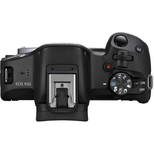Бездзеркальний фотоапарат Canon EOS R50 Double Kit (RF-S 18-45mm + RF 75-300mm) IS STM (5811C150) Black купити в Україні | Telemart фото