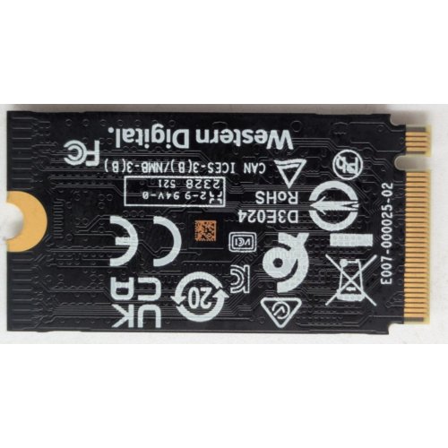 Ssd-диск Western Digital SN740 512GB M.2 (2230 PCI-E) (SDDPTQD-512G) (Відновлено продавцем, 921652) купити в Україні | Telemart фото