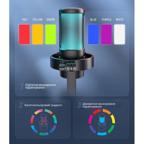 Уценка микрофон Fifine A8 RGB (A8) Black (Вскрытая упаковка, 921659) купить в Украине | Telemart фото