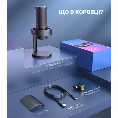 Уценка микрофон Fifine A8 RGB (A8) Black (Вскрытая упаковка, 921659) купить в Украине | Telemart фото