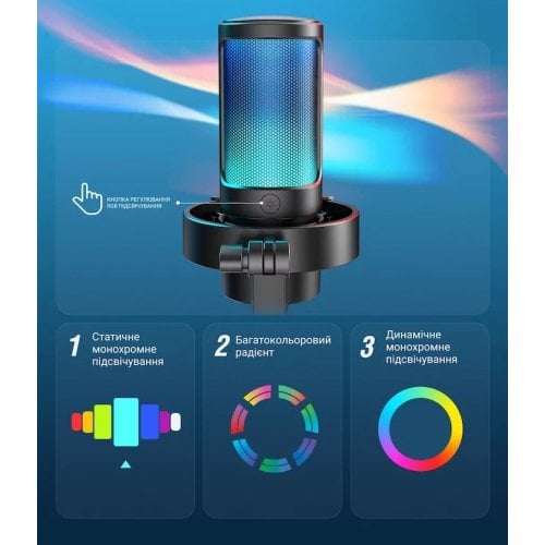 Уценка микрофон Fifine A8 RGB (A8) Black (Вскрытая упаковка, 921659) купить в Украине | Telemart фото