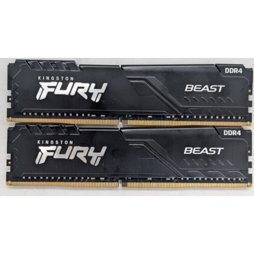 Озу Kingston DDR4 64GB (2x32GB) 3200Mhz FURY Beast Black (KF432C16BBK2/64) (Восстановлено продавцом, 921699) купить в Украине | Telemart фото