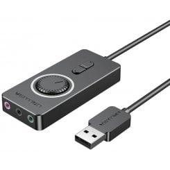 Звуковая карта Vention USB 2.0 External Sound Adapter with Volume Control 0.15m (CDRBB) Black