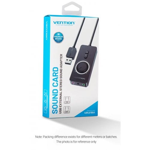 Звуковая карта Vention USB 2.0 External Sound Adapter with Volume Control 0.15m (CDRBB) Black купить в Украине | Telemart фото