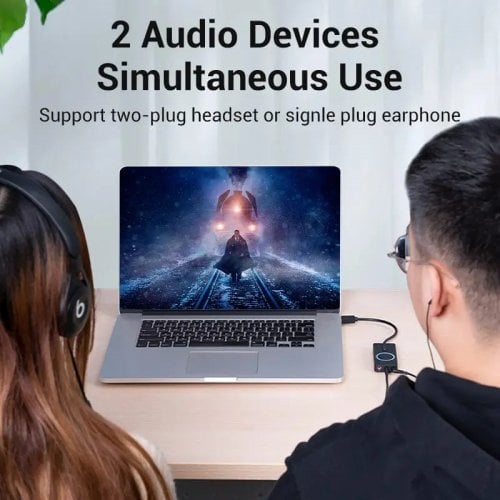 Звуковая карта Vention USB 2.0 External Sound Adapter with Volume Control 0.15m (CDRBB) Black купить в Украине | Telemart фото