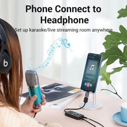 Звуковая карта Vention USB 2.0 External Sound Adapter with Volume Control 0.15m (CDRBB) Black купить в Украине | Telemart фото