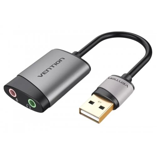 Звуковая карта Vention USB External Sound Card 0.15m (CDKHB) Grey купить в Украине | Telemart фото