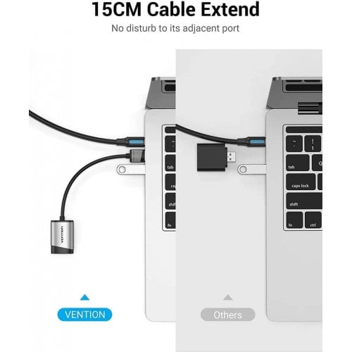 Звуковая карта Vention USB External Sound Card 0.15m (CDKHB) Grey купить в Украине | Telemart фото