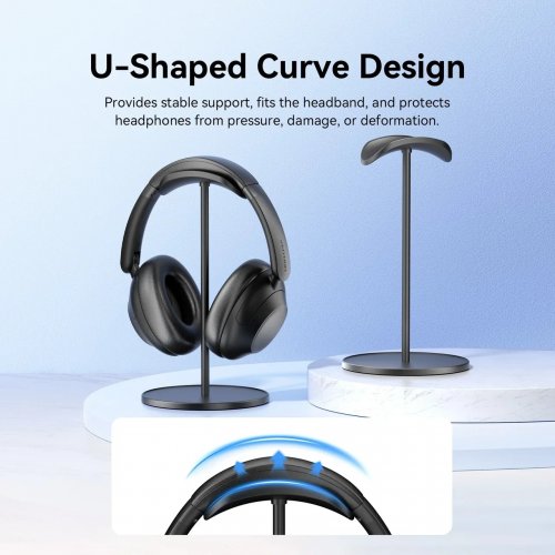 Подставка для наушников Vention Premium U-Shaped Headphone Stand (KSOB0) Black купить в Украине | Telemart фото