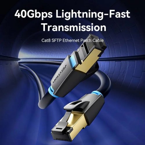 Патч-корд Vention SFTP, RJ45, Cat8 15m (IKABN) Black купити в Україні | Telemart фото