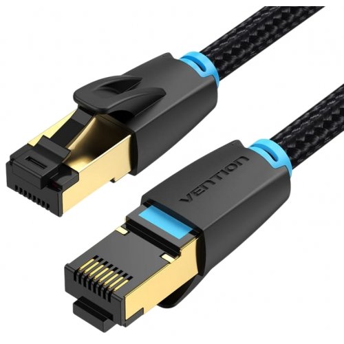 Патч-корд Vention Cotton Braided SFTP, RJ45, Cat8 5m (IKGBJ) Black купить в Украине | Telemart фото