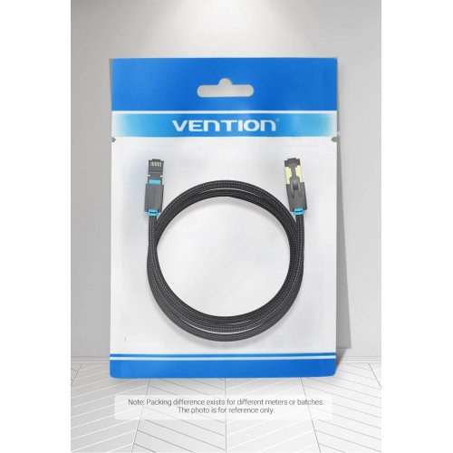 Патч-корд Vention Cotton Braided SFTP, RJ45, Cat8 5m (IKGBJ) Black купить в Украине | Telemart фото