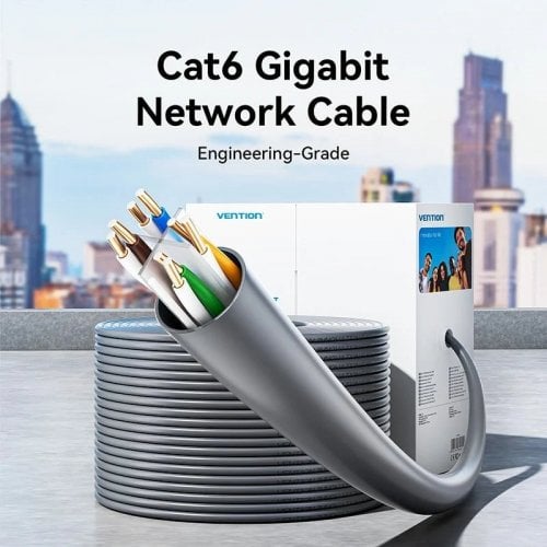 Кабель Vention UTP, RJ45, Cat6 305m (IHUH305) Grey купить в Украине | Telemart фото