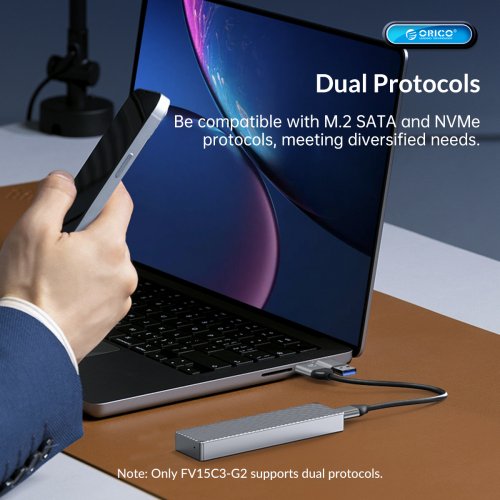 Зовнішня кишеня ORICO M213C3-G4 M.2 NVME SSD Enclosure USB Type-C (ORICO-M213C3-G4-RG-BP) Rose Gold купити в Україні | Telemart фото