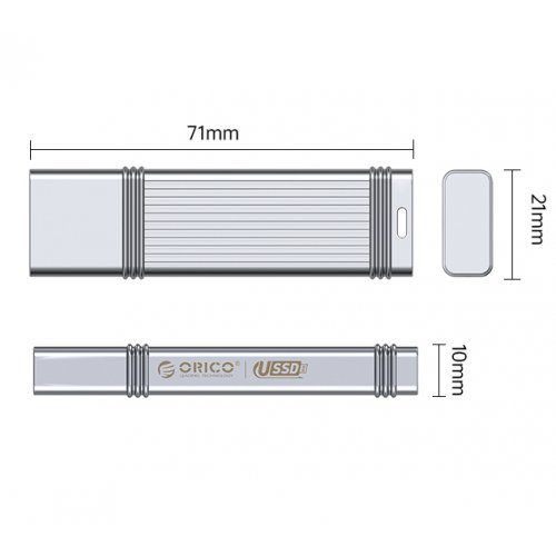 Накопитель ORICO USSD-I 512GB USB Type-C (ORICO-USSD-I-C512G-SV-BP) Silver купить в Украине | Telemart фото