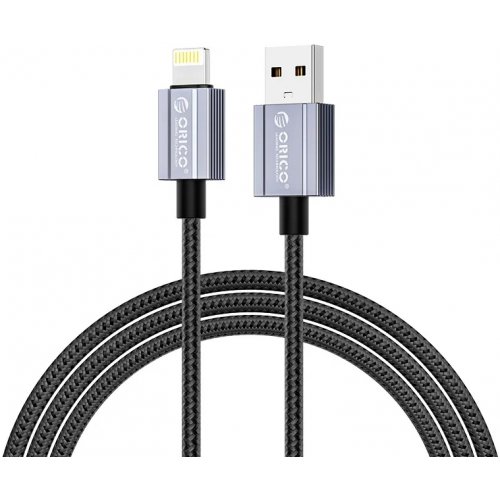 Кабель ORICO GQA12 USB to Lightning 12W 1m (ORICO-GQA12-10-BK-BP) Black купить в Украине | Telemart фото