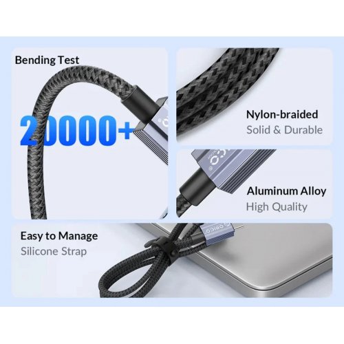 Кабель ORICO GQA12 USB to Lightning 12W 1m (ORICO-GQA12-10-BK-BP) Black купить в Украине | Telemart фото