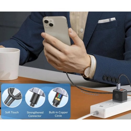 Кабель ORICO GQA29 USB Type-C to Lightning 29W 1m (ORICO-GQA29-10-BK-BP) Black купити в Україні | Telemart фото