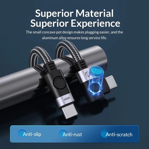 Кабель ORICO C2CW USB Type-C to USB Type-C 100W 0.5m (ORICO-C2CW-05-BK-BP) Black купить в Украине | Telemart фото