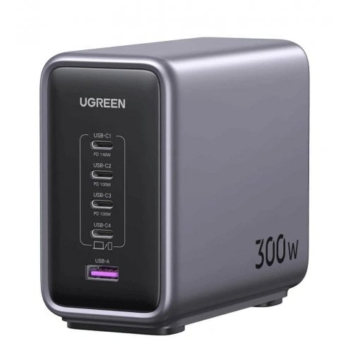 Уцінка мережевий зарядний пристрій Ugreen CD333 Nexode USB + 4 x USB Type-C 300W (90903B) Black (Розкрита упаковка, 921788) купити в Україні | Telemart фото