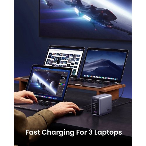Уцінка мережевий зарядний пристрій Ugreen CD333 Nexode USB + 4 x USB Type-C 300W (90903B) Black (Розкрита упаковка, 921788) купити в Україні | Telemart фото