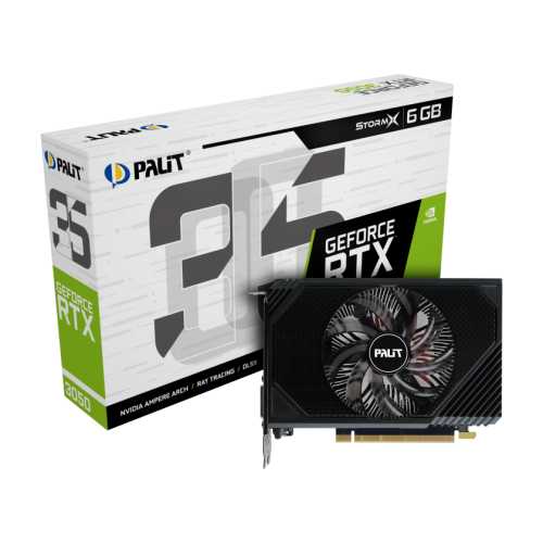 Відеокарта Palit GeForce RTX 3050 StormX 6144MB (NE63050018JE-1072F) (Відновлено продавцем, 921847) купити в Україні | Telemart фото