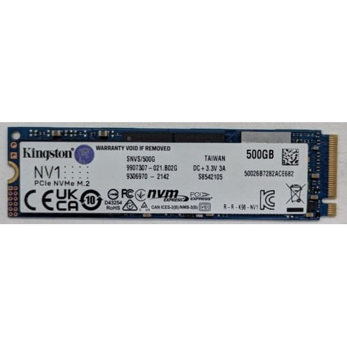 Ssd-диск Kingston NV1 500GB M.2 (2280 PCI-E) NVMe x4 (SNVS/500G) (Відновлено продавцем, 921862) купити в Україні | Telemart фото