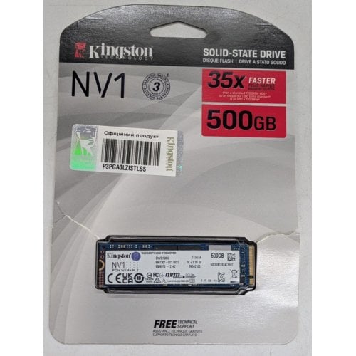 Ssd-диск Kingston NV1 500GB M.2 (2280 PCI-E) NVMe x4 (SNVS/500G) (Відновлено продавцем, 921862) купити в Україні | Telemart фото