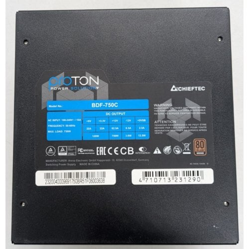 Блок живлення CHIEFTEC Proton 750W (BDF-750C) (Відновлено продавцем, 922027) купити в Україні | Telemart фото
