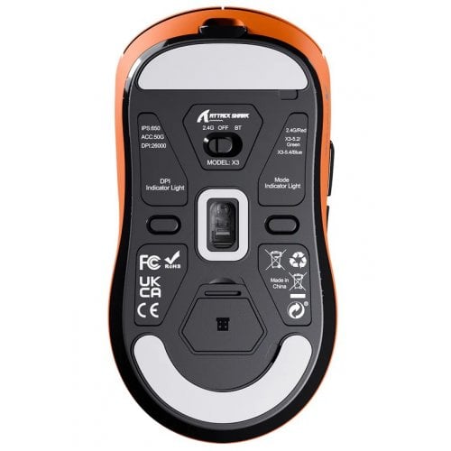 Уцінка миша Attack Shark X3 Wireless (AS-6972792470825-O) Orange (Розкрита упаковка, 922075) купити в Україні | Telemart фото