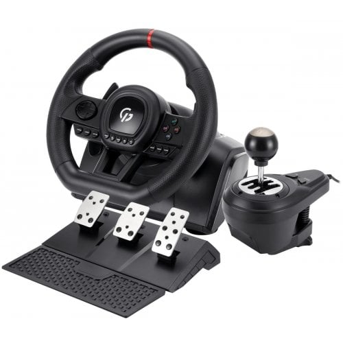 Уценка руль с педалями и коробкой передач GamePro RW038PM Black (Вскрытая упаковка, 922083) купить в Украине | Telemart фото