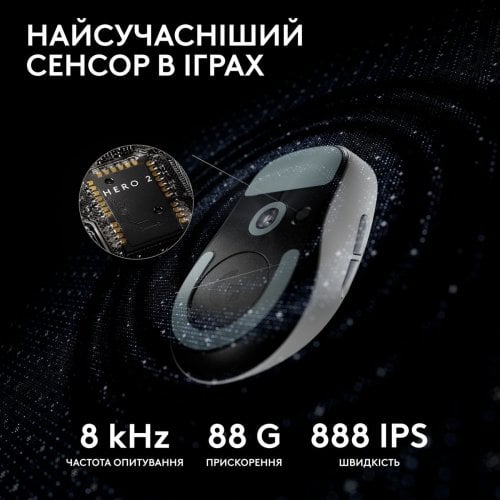 Уцінка миша Logitech G Pro X Superlight 2 Lightspeed Wireless (910-006638) White (Розкрита упаковка, 922095) купити в Україні | Telemart фото