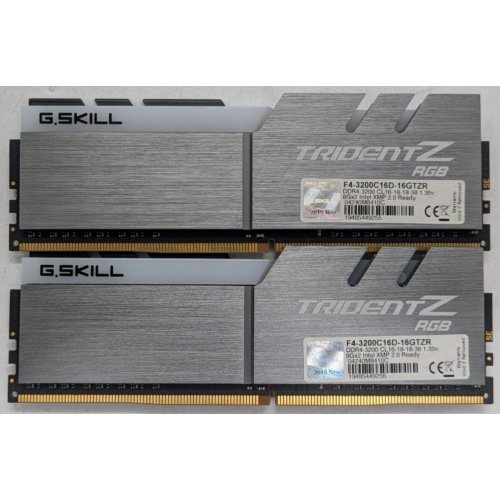 Озп G.Skill DDR4 16GB (2x8GB) 3200Mhz Trident Z RGB (F4-3200C16D-16GTZR) (Відновлено продавцем, 922153) купити в Україні | Telemart фото