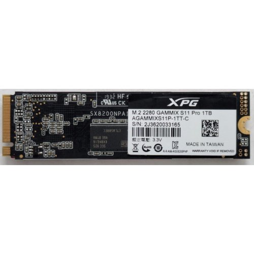 Ssd-диск ADATA XPG GAMMIX S11 Pro 3D NAND TLC 1TB M.2 (2280 PCI-E) NVMe 1.3 (AGAMMIXS11P-1TT-C) (Відновлено продавцем, 922155) купити в Україні | Telemart фото