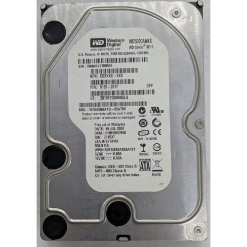 Жесткий диск Western Digital Blue 500GB 16MB 3.5" (WD5000AAKS) (Восстановлено продавцом, 922234) купить в Украине | Telemart фото