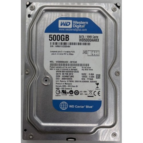 Жесткий диск Western Digital Caviar Blue 500GB 16MB 3.5" (WD5000AAKX) (Восстановлено продавцом, 922240) купить в Украине | Telemart фото