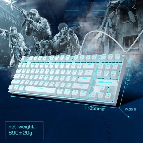 Уценка клавиатура MageGee MK-STAR Blue Switch (6971969720268-UA) White (Вскрытая упаковка, 922262) купить в Украине | Telemart фото