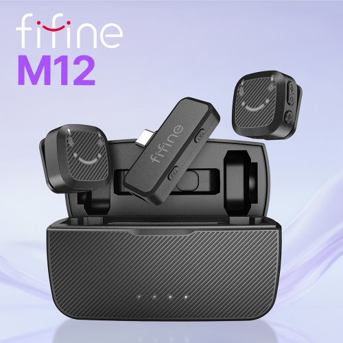 Петличный микрофон Fifine M12 Black купить в Украине | Telemart фото