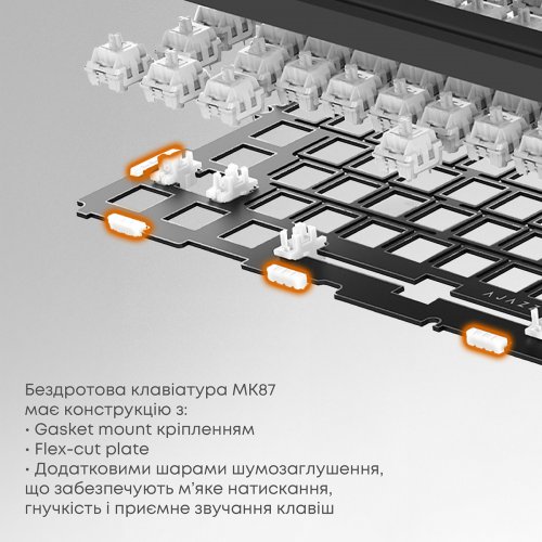 Клавиатура Ajazz MK87 RGB Pitaya Switch Wireless (MK87-P-S-P) Black/Pink купить в Украине | Telemart фото