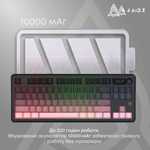 Клавиатура Ajazz MK87 RGB Pitaya Switch Wireless (MK87-P-S-P) Black/Pink купить в Украине | Telemart фото